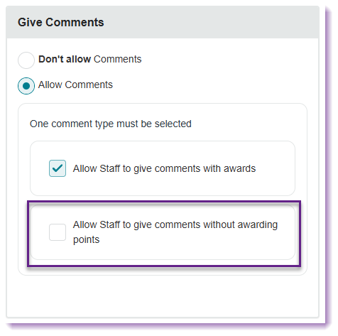 Turn On Comments Without Points (Admins)